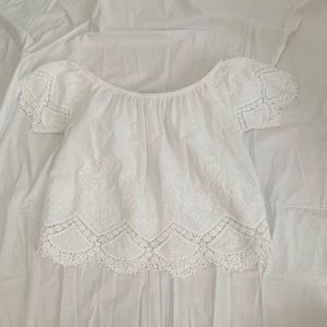 White off the shoulder top with lace details